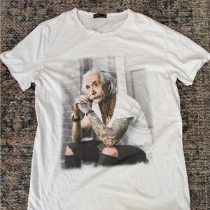 White Graphic Tee with Unique Print